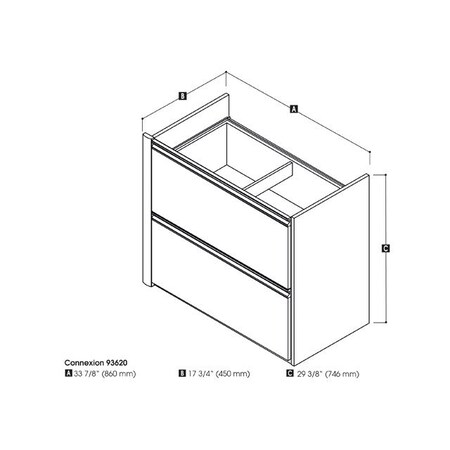 BESTAR Connexion 34W Add-On Lateral File Cabinet, Antigua & Black 93620-000052